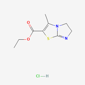 B1296223 3-Methyl-5,6-dihydroimidazo(2,1-b)thiazole-2-carboxylic acid ethyl ester hydrochloride CAS No. 34467-12-4