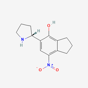 molecular formula C13H16N2O3 B12962261 (R)-7-Nitro-5-(pyrrolidin-2-yl)-2,3-dihydro-1H-inden-4-ol 