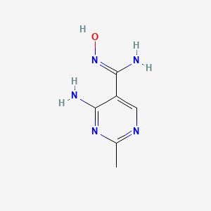 molecular formula C6H9N5O B12962296 4-Amino-N-hydroxy-2-methylpyrimidine-5-carboximidamide 