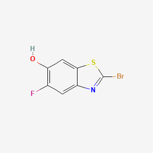 molecular formula C7H3BrFNOS B12962302 2-Bromo-5-fluorobenzo[d]thiazol-6-ol 