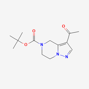 molecular formula C13H19N3O3 B12962363 tert-Butyl 3-acetyl-6,7-dihydropyrazolo[1,5-a]pyrazine-5(4H)-carboxylate 