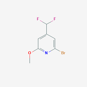 molecular formula C7H6BrF2NO B12962371 2-Bromo-4-(difluoromethyl)-6-methoxypyridine 