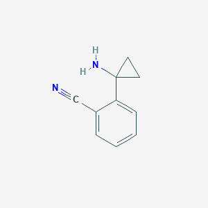 molecular formula C10H10N2 B12962431 2-(1-Aminocyclopropyl)benzonitrile 