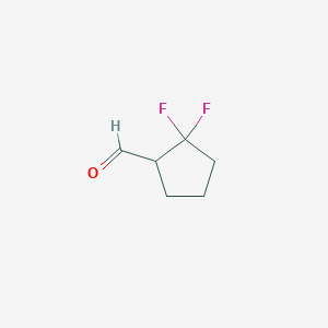 molecular formula C6H8F2O B12962473 2,2-Difluorocyclopentane-1-carbaldehyde 