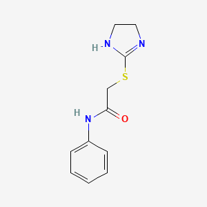 molecular formula C11H13N3OS B12962483 2-(4,5-dihydro-1H-imidazol-2-ylsulfanyl)-N-phenylacetamide 