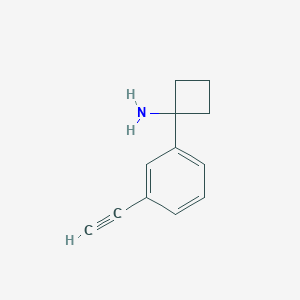 molecular formula C12H13N B12962495 1-(3-Ethynylphenyl)cyclobutanamine 