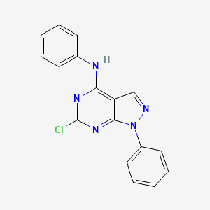 molecular formula C17H12ClN5 B1296258 6-Chloro-n,1-diphenyl-1h-pyrazolo[3,4-d]pyrimidin-4-amine CAS No. 5414-01-7