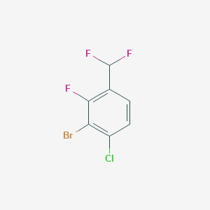 molecular formula C7H3BrClF3 B12962582 2-Bromo-1-chloro-4-(difluoromethyl)-3-fluorobenzene 