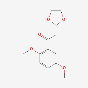 molecular formula C13H16O5 B1296260 1-(2,5-Dimethoxyphenyl)-2-(1,3-dioxolan-2-yl)ethanone CAS No. 108950-30-7