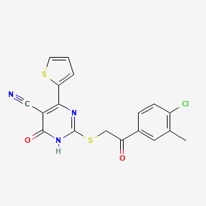 2-[[2-(4-Chloro-3-methylphenyl)-2-oxoethyl]thio]-4-hydroxy-6-(2-thienyl)pyrimidine-5-carbonitrile