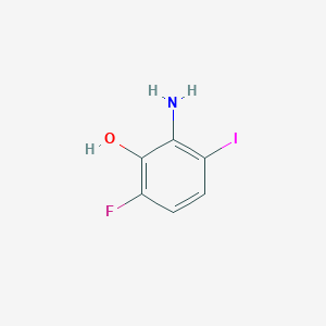 molecular formula C6H5FINO B12962709 2-Amino-6-fluoro-3-iodophenol 