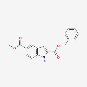 molecular formula C18H15NO4 B12962742 2-Benzyl 5-methyl 1H-indole-2,5-dicarboxylate 