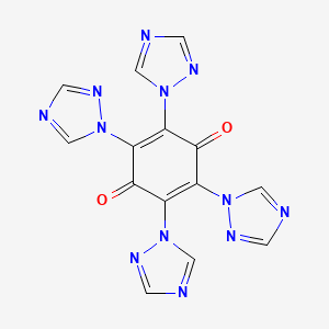 molecular formula C14H8N12O2 B12962751 2,3,5,6-Tetra(1H-1,2,4-triazol-1-yl)cyclohexa-2,5-diene-1,4-dione 