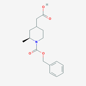 2-((2S)-1-((Benzyloxy)carbonyl)-2-methylpiperidin-4-yl)acetic acid