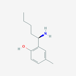 molecular formula C12H19NO B12962794 (R)-2-(1-Aminopentyl)-4-methylphenol 