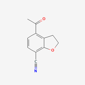 molecular formula C11H9NO2 B12962820 4-Acetyl-2,3-dihydrobenzofuran-7-carbonitrile 