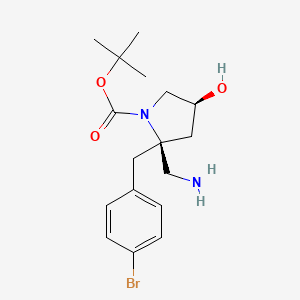 tert-Butyl (2S,4S)-2-(aminomethyl)-2-(4-bromobenzyl)-4-hydroxypyrrolidine-1-carboxylate