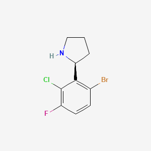 molecular formula C10H10BrClFN B12962901 (S)-2-(6-Bromo-2-chloro-3-fluorophenyl)pyrrolidine 