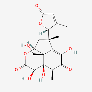 molecular formula C19H22O9 B12962947 (3R,3aR,3a1R,4S,7S,8aR)-3,3a,6-Trihydroxy-3a1-(hydroxymethyl)-4,7-dimethyl-7-((R)-3-methyl-5-oxo-2,5-dihydrofuran-2-yl)-3a,3a1,4,7,8,8a-hexahydro-2H-cyclopenta[ij]isochromene-2,5(3H)-dione 