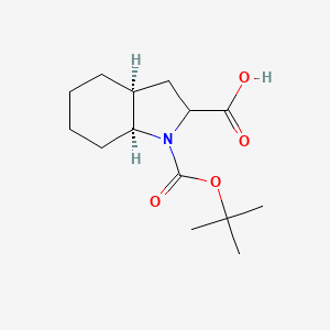 molecular formula C14H23NO4 B12963093 (3AS,7aS)-1-(tert-butoxycarbonyl)octahydro-1H-indole-2-carboxylic acid 