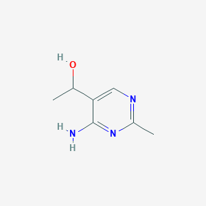 molecular formula C7H11N3O B12963095 1-(4-Amino-2-methylpyrimidin-5-yl)ethan-1-ol 