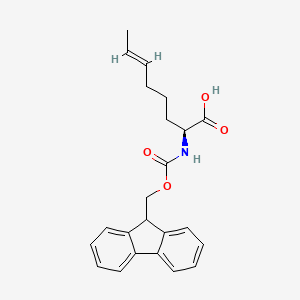 molecular formula C23H25NO4 B12963158 (S,E)-2-((((9H-Fluoren-9-yl)methoxy)carbonyl)amino)oct-6-enoic acid 