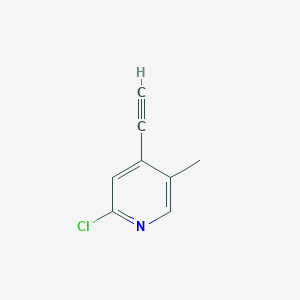 molecular formula C8H6ClN B12963220 2-Chloro-4-ethynyl-5-methylpyridine 