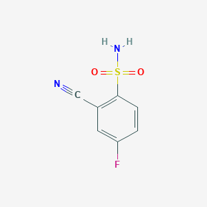 molecular formula C7H5FN2O2S B12963264 2-Cyano-4-fluorobenzenesulfonamide 