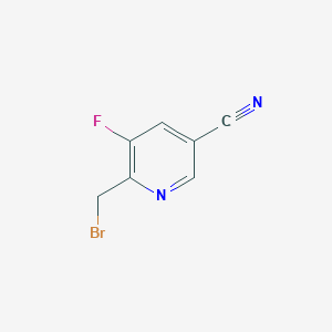 molecular formula C7H4BrFN2 B12963305 6-(Bromomethyl)-5-fluoronicotinonitrile 