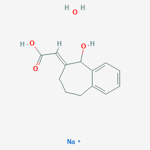 molecular formula C13H16NaO4+ B12963324 sodium;(2E)-2-(5-hydroxy-5,7,8,9-tetrahydrobenzo[7]annulen-6-ylidene)acetic acid;hydrate 