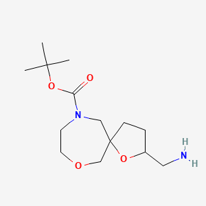 molecular formula C14H26N2O4 B12963380 2-Aminomethyl-1,7-dioxa-10-aza-spiro[4.6]undecane-10-carboxylic acid tert-butyl ester 