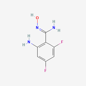 molecular formula C7H7F2N3O B12963388 2-Amino-4,6-difluoro-N-hydroxybenzimidamide 