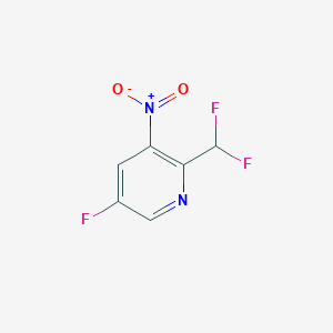 molecular formula C6H3F3N2O2 B12963415 2-(Difluoromethyl)-5-fluoro-3-nitropyridine 