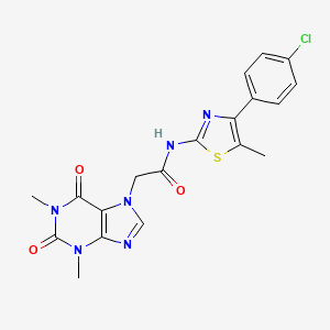 N-(4-(4-Chlorophenyl)-5-methylthiazol-2-yl)-2-(1,3-dimethyl-2,6-dioxo-1,2,3,6-tetrahydro-7H-purin-7-yl)acetamide