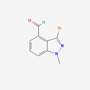 molecular formula C9H7BrN2O B12963446 3-Bromo-1-methyl-1H-indazole-4-carbaldehyde 