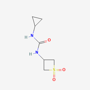 molecular formula C7H12N2O3S B12963449 1-Cyclopropyl-3-(1,1-dioxidothietan-3-yl)urea 