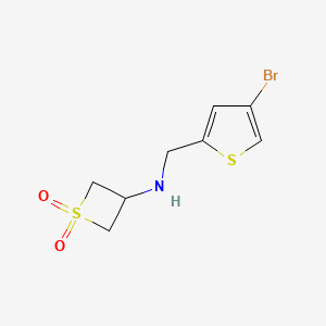 molecular formula C8H10BrNO2S2 B12963455 3-(((4-Bromothiophen-2-yl)methyl)amino)thietane 1,1-dioxide 