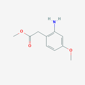 molecular formula C10H13NO3 B12963457 Benzeneacetic acid, 2-amino-4-methoxy-, methyl ester 