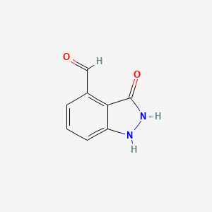 molecular formula C8H6N2O2 B12963511 3-Oxo-2,3-dihydro-1H-indazole-4-carbaldehyde 