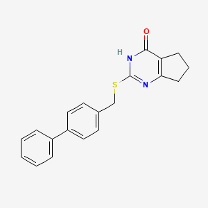 2-(([1,1'-biphenyl]-4-ylmethyl)thio)-3,5,6,7-tetrahydro-4H-cyclopenta[d]pyrimidin-4-one