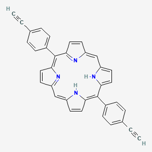 molecular formula C36H22N4 B12963556 5,15-Bis(4-ethynylphenyl)porphyrin 