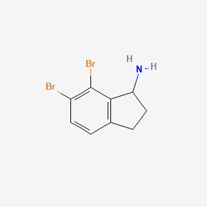 molecular formula C9H9Br2N B12963578 6,7-Dibromo-2,3-dihydro-1H-inden-1-amine 