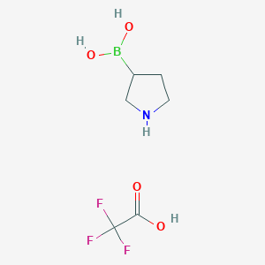 molecular formula C6H11BF3NO4 B12963588 Pyrrolidin-3-ylboronic acid;2,2,2-trifluoroacetic acid 