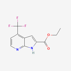 molecular formula C11H9F3N2O2 B12963659 Ethyl 4-(trifluoromethyl)-1H-pyrrolo[2,3-b]pyridine-2-carboxylate 