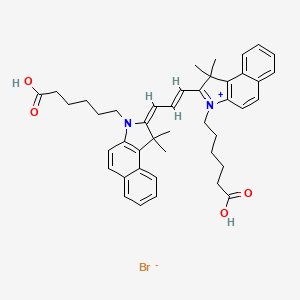 molecular formula C43H49BrN2O4 B12963810 3-(5-Carboxypentyl)-2-(3-(3-(5-carboxypentyl)-1,1-dimethyl-1H-benzo[e]indol-2(3H)-ylidene)prop-1-en-1-yl)-1,1-dimethyl-1H-benzo[e]indol-3-ium bromide 