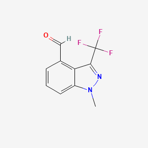 molecular formula C10H7F3N2O B12963822 1-Methyl-3-(trifluoromethyl)-1H-indazole-4-carbaldehyde 