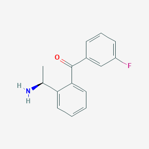 molecular formula C15H14FNO B12963828 (S)-(2-(1-aminoethyl)phenyl)(3-fluorophenyl)methanone hydrochloride 