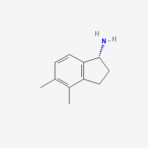 molecular formula C11H15N B12963883 (R)-4,5-Dimethyl-2,3-dihydro-1H-inden-1-amine 