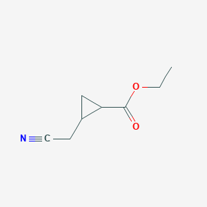 molecular formula C8H11NO2 B12963908 ethyl (1S,2S)-rel-2-(cyanomethyl)cyclopropane-1-carboxylate 