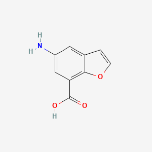 molecular formula C9H7NO3 B12963935 5-Aminobenzofuran-7-carboxylic acid 